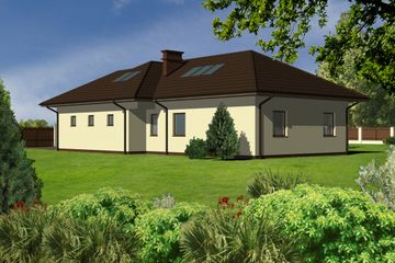  Projekt domu JM 206 (WAO1091) - projekt domu parterowego z poddaszem - Zdjęcie 3