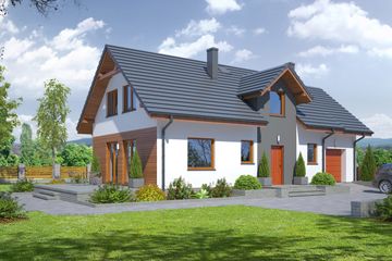  Projekt domu Czasław 15g (KRP1626) - projekt domu parterowego z poddaszem - Zdjęcie 1