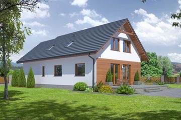  Projekt domu Czasław 15g (KRP1626) - projekt domu parterowego z poddaszem - Zdjęcie 2