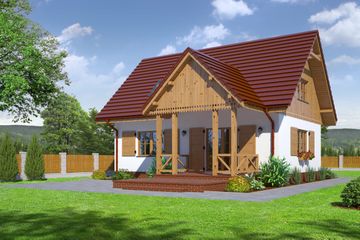  Projekt domu Hoczew Mk11 (KRP1631) - projekt domu parterowego z poddaszem - Zdjęcie 2