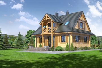  Projekt domu Dukla Średnia Dw-0k (KRP1634) - projekt domu parterowego z poddaszem - Zdjęcie 2