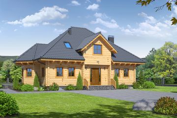  Projekt domu Zagórze-0k (KRP1637) - projekt domu parterowego z poddaszem - Zdjęcie 1