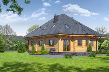  Projekt domu Zagórze-0k (KRP1637) - projekt domu parterowego z poddaszem - Zdjęcie 2