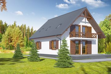  Projekt domu Zawoja średnia mc (KRP1638) - projekt domu parterowego z poddaszem - Zdjęcie 2