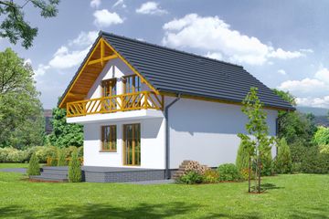  Projekt domu Osiek Wąski 19 (KRP1639) - projekt domu parterowego z poddaszem - Zdjęcie 2