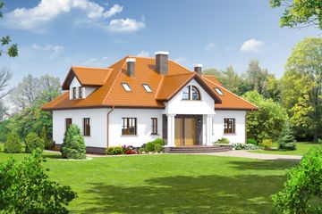  Projekt domu Szczepanów Mc (KRP1644) - projekt domu parterowego z poddaszem - Zdjęcie 1