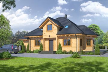  Projekt domu Zagórze małe 7 (KRP1647) - projekt domu parterowego z poddaszem - Zdjęcie 1