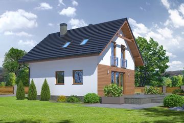  Projekt domu Grybów Mały 4 (KRP1652) - projekt domu parterowego z poddaszem - Zdjęcie 2