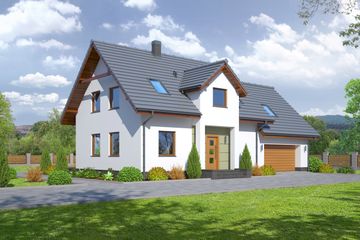  Projekt domu Dukla 13gg (KRP1657) - projekt domu parterowego z poddaszem - Zdjęcie 1