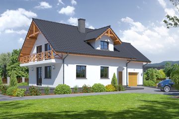  Projekt domu Osiek 7-01 (KRP1659) - projekt domu parterowego z poddaszem - Zdjęcie 1