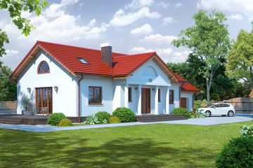  Projekt domu Chmielów z garażem (KRP1661) - projekt domu parterowego - Zdjęcie 1