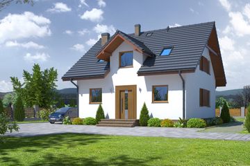  Projekt domu Dziekanowo (KRP1666) - projekt domu parterowego z poddaszem - Zdjęcie 1