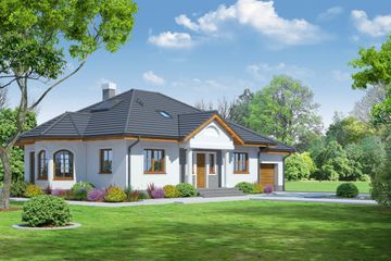  Projekt domu Zadębie Średnie z garażem Mc (KRP1667) - projekt domu parterowego - Zdjęcie 1
