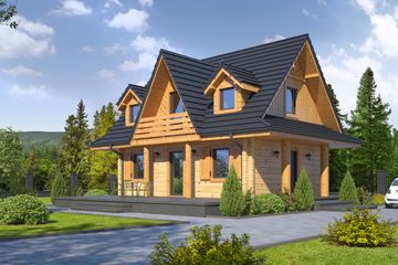  Projekt domu Gaik 5dw (KRP1668) - projekt domu parterowego z poddaszem - Zdjęcie 1