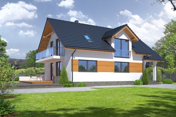  Projekt domu Osina 71a (KRP1670) - projekt domu parterowego z poddaszem - Zdjęcie 1