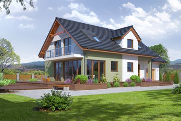  Projekt domu Osiek 305k Mc (KRP1672) - projekt domu parterowego z poddaszem - Zdjęcie 1