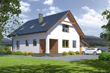  Projekt domu Boboszów Gx (KRP1673) - projekt domu parterowego z poddaszem - Zdjęcie 1