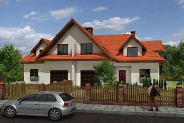  Projekt domu Bliźniak 2 (WAM1191) - projekt domu parterowego z poddaszem - Zdjęcie 1