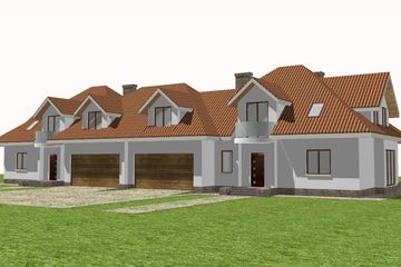  Projekt domu Bliźniak 5 (WAM1193) - projekt domu parterowego z poddaszem - Zdjęcie 1