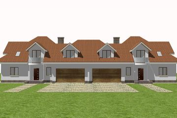  Projekt domu Bliźniak 5 (WAM1193) - projekt domu parterowego z poddaszem - Zdjęcie 3