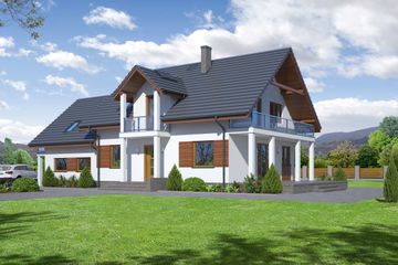  Projekt domu Mirów 15gg (KRP1677) - projekt domu parterowego z poddaszem - Zdjęcie 1