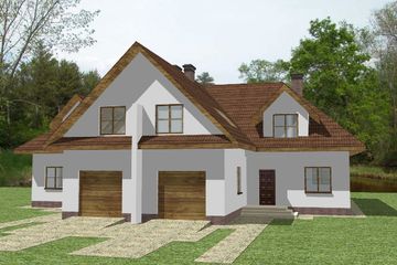  Projekt domu Bliźniak 3 (WAM1195) - projekt domu parterowego z poddaszem - Zdjęcie 2