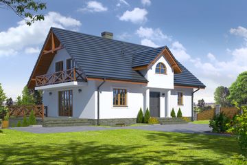  Projekt domu Bukowo 15 (KRP1678) - projekt domu parterowego z poddaszem - Zdjęcie 1