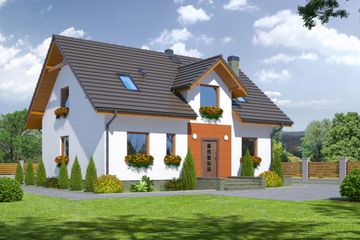  Projekt domu Miechów Mały (KRP1685) - projekt domu parterowego z poddaszem - Zdjęcie 1
