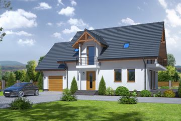  Projekt domu Makowo (KRP1686) - projekt domu parterowego z poddaszem - Zdjęcie 1