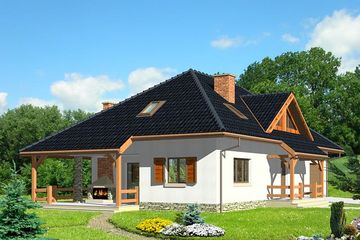  Projekt domu HG-W5 (KRM1088) - projekt domu parterowego z poddaszem - Zdjęcie 1