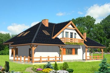  Projekt domu HG-W5 (KRM1088) - projekt domu parterowego z poddaszem - Zdjęcie 2