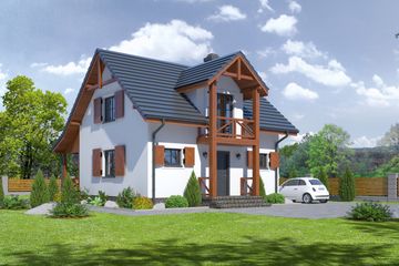  Projekt domu Gródek 15 (KRP1689) - projekt domu parterowego z poddaszem - Zdjęcie 1