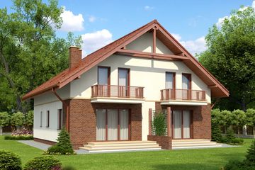  Projekt domu Tole II (KRH1352) - projekt domu parterowego z poddaszem - Zdjęcie 2