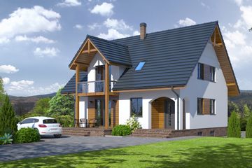  Projekt domu Grabie Nowe 9 (KRP1700) - projekt domu parterowego z poddaszem - Zdjęcie 1