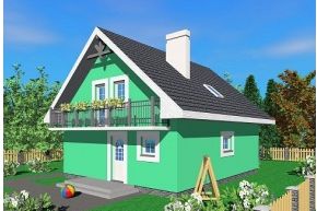  Projekt domu Ken (SLB1139) - projekt domu parterowego z poddaszem - Zdjęcie 1