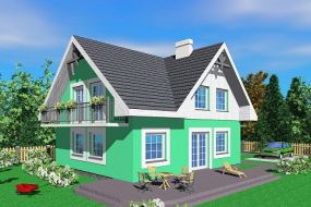  Projekt domu Ken (SLB1139) - projekt domu parterowego z poddaszem - Zdjęcie 2