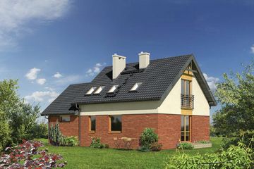  Projekt domu WM13A Wróblówka (GDB1037) - projekt domu parterowego z poddaszem - Zdjęcie 1