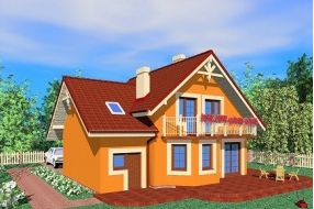  Projekt domu Ler (SLB1141) - projekt domu parterowego z poddaszem - Zdjęcie 1