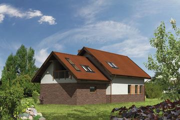  Projekt domu WM24B Pluszcz (GDB1038) - projekt domu parterowego z poddaszem - Zdjęcie 1