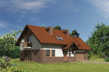  Projekt domu WM24B Pluszcz (GDB1038) - projekt domu parterowego z poddaszem - Zdjęcie 3