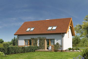  Projekt domu Bliźniak B01 Sówka (GDB1039) - projekt domu parterowego z poddaszem - Zdjęcie 3