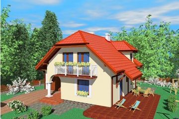  Projekt domu Rod (SLB1143) - projekt domu parterowego z poddaszem - Zdjęcie 1