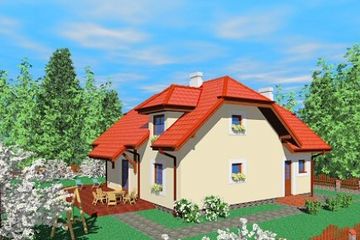  Projekt domu Rod (SLB1143) - projekt domu parterowego z poddaszem - Zdjęcie 2