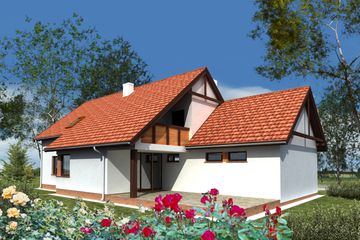  Projekt domu WM14 Jackówka (GDB1043) - projekt domu parterowego z poddaszem - Zdjęcie 2