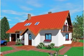  Projekt domu Pol (SLB1150) - projekt domu parterowego z poddaszem - Zdjęcie 1