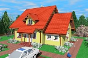  Projekt domu Stg (SLB1153) - projekt domu parterowego z poddaszem - Zdjęcie 1