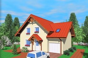  Projekt domu Nek (SLB1155) - projekt domu parterowego z poddaszem - Zdjęcie 1