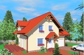  Projekt domu Nek (SLB1155) - projekt domu parterowego z poddaszem - Zdjęcie 2