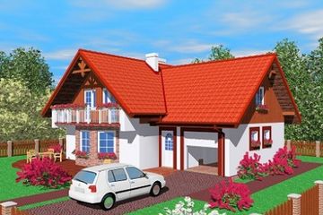  Projekt domu Lus (SLB1156) - projekt domu parterowego z poddaszem - Zdjęcie 1