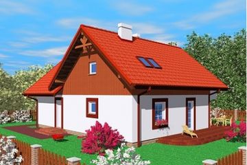  Projekt domu Lus (SLB1156) - projekt domu parterowego z poddaszem - Zdjęcie 2